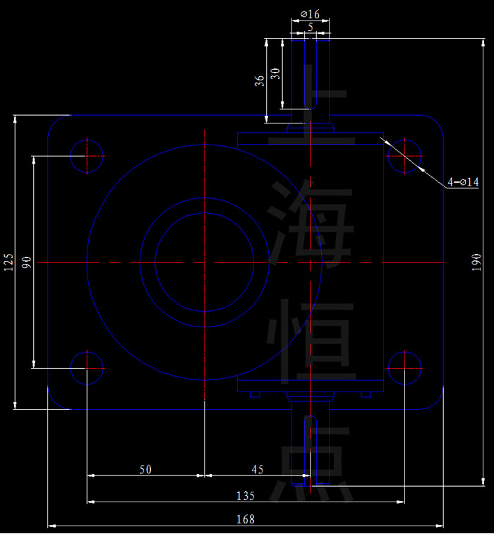 SWL2.5-1B-II 絲杆升降機外型尺寸CAD圖紙