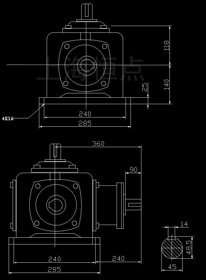 T10-1-U外型安裝CAD尺寸截圖