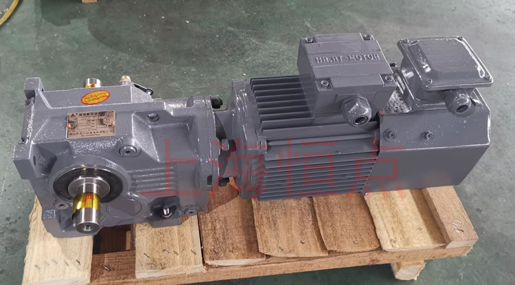 K37系列減速機輸入配變頻電機，輸出雙軸A+B 實物照片