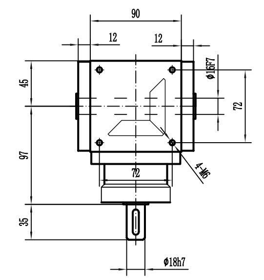 HDA09系列換向器：HDA09-2：1-E外形安裝尺寸圖3